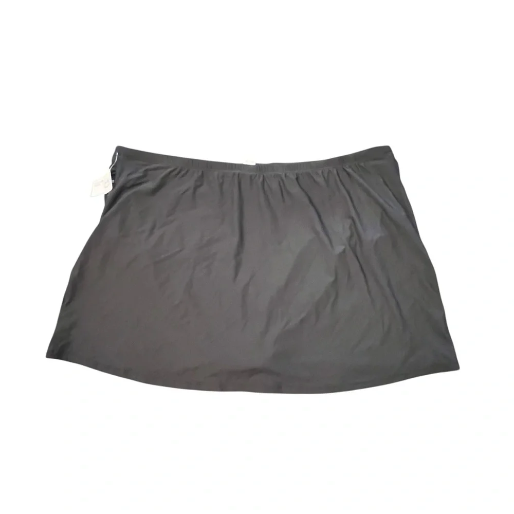 New Women's Size 2X Freshwater Swim Bottoms /‎ Skort Cross Skirt Front Black